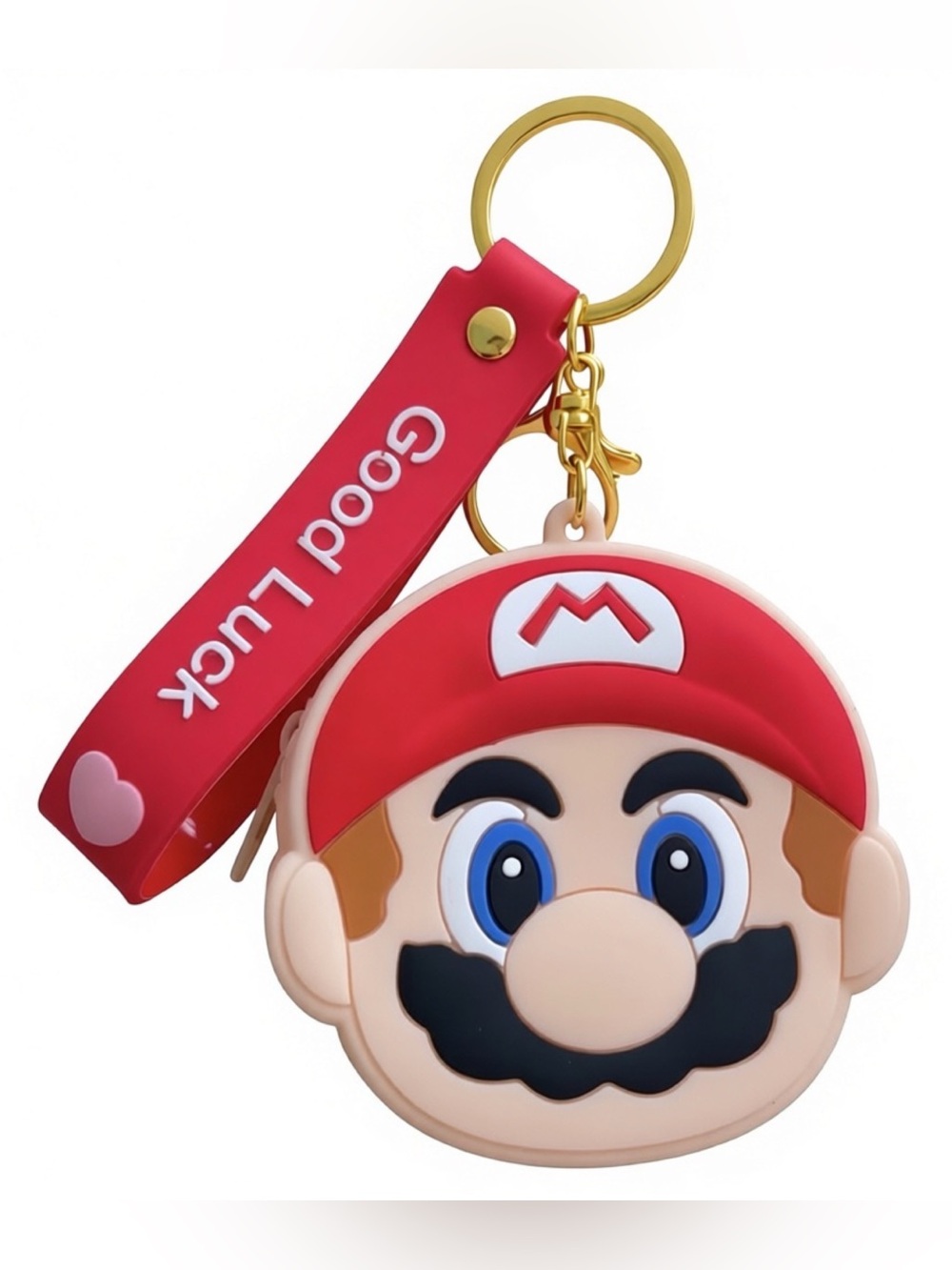 Super Mario Coins/Candies Zipper Pouch Bag Silicone Keychain Bag Charm